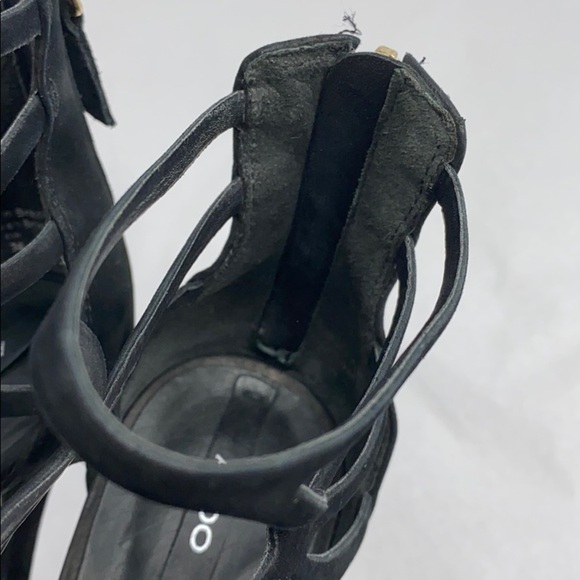 Aldo Black Suede Sz 8.5 High Heel Sandal Bootie - Picture 7 of 9